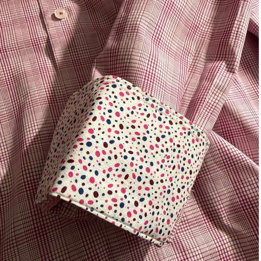 Bugatchi Abstract Cuff Plaid Button Down Dress Sh… - image 4